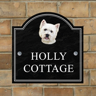 Picture of West Highland Terrier Personalised House Number sign