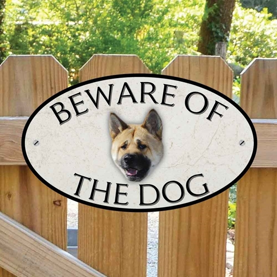 Picture of Japanese Akita Beware of The Dog Sign