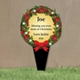 Picture of Personalised Christmas Wreath Memorial Plaque Grave Sign