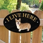 Picture of Corgi Dog I Live Here Sign
