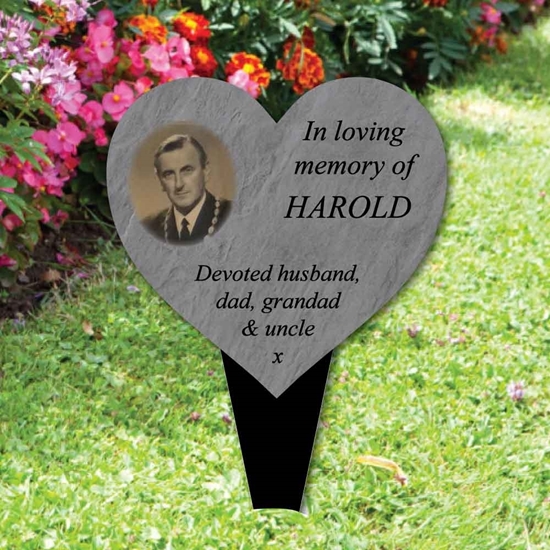 Picture of Personalised Photo Heart Memorial Plaque
