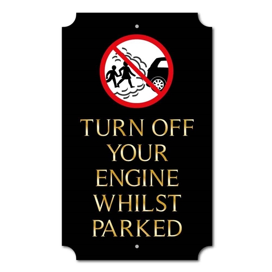 Jaf Graphics. Personalised Switch Off Your Engine Sign, Classic Design