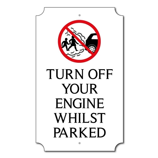 JAF Graphics. Personalised Switch Off Your Engine Sign, Classic Design