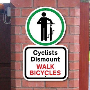 Picture of Cyclists Dismount Sign