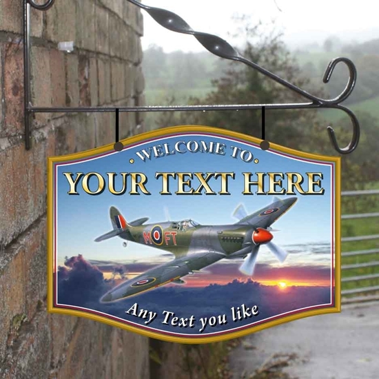 Picture of The Spitfire Personalised Home Bar Hanging  Pub Sign
