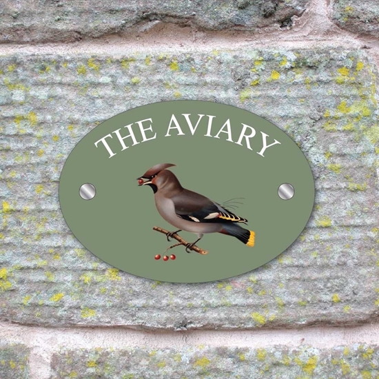 Picture of Personalised Waxwing Bird House Sign