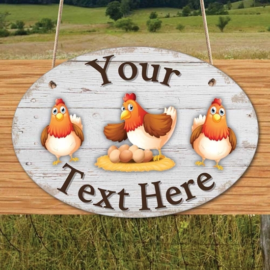Picture of Personalised Chicken Coop Sign Hen House Plaque