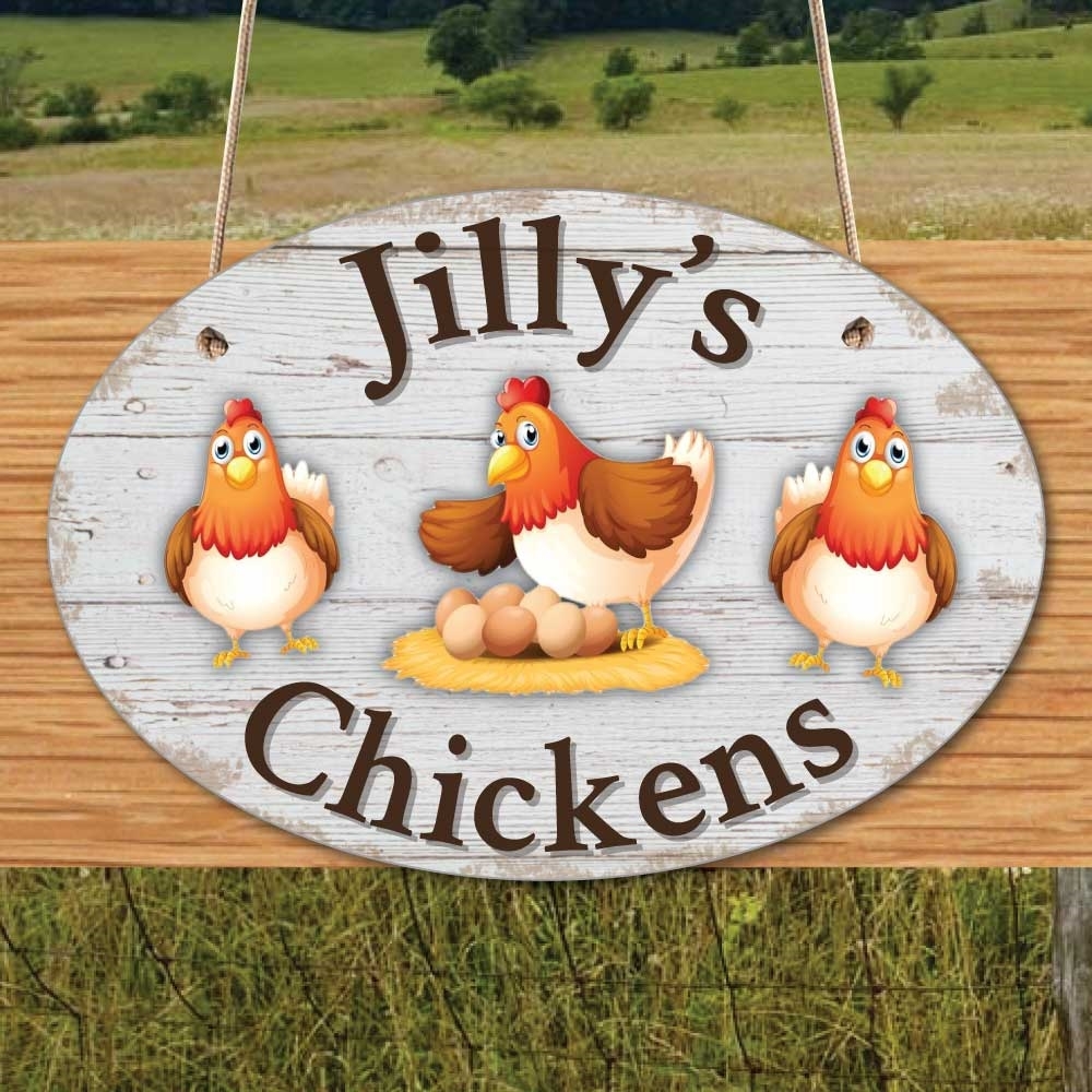 JAF Graphics. Personalised Chicken Coop Sign Hen House Plaque