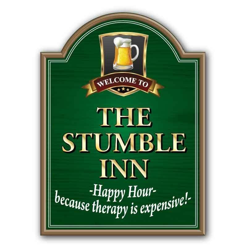 JAF Graphics. THE STUMBLE INN funny joke pub sign