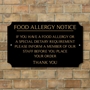 Picture of Food Allergy Notice Sign - Classic Design