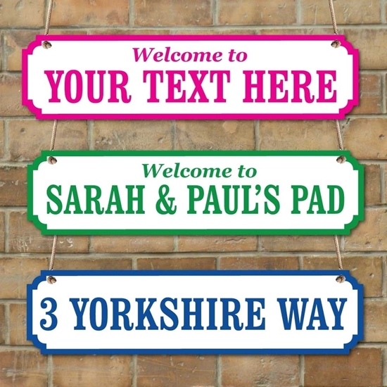 Picture of Personalised Family Name plaque, Vintage Custom Road Sign + COLOURS