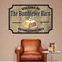 Picture of Personalised Bar Sign Wall Sign Sticker - Wood Effect