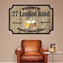 Picture of Personalised Bar Sign Wall Sign Sticker - Wood Effect