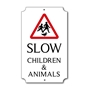 Picture of Personalised Slow Children & Animals Sign, Classic Design
