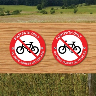 Picture of No Bikes Footpath Only Signs - Pack of 2