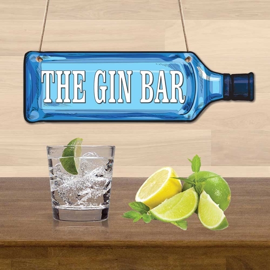 Picture of Gin Bottle Shaped Bar Sign