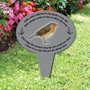 Picture of Memorial oval grave sign, Little Robin Garden Plaque, In Loving Memory Garden
