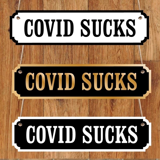 Picture of Covid Sucks Funny Road Sign