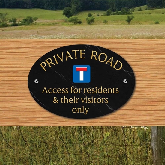 Picture of Private Road Oval Sign