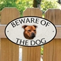 Picture of Red Staffordshire Bull Terrier Beware of The Dog Sign