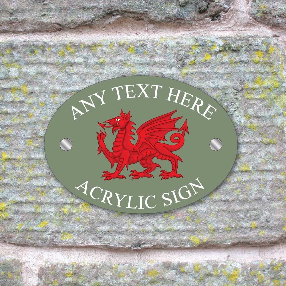 JAF Graphics. Welsh Dragon House Sign Plaque