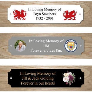 Picture of Outdoor Memorial Bench Plaque with picture