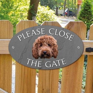 Picture of Please Close The Gate Red Cockapoo Sign