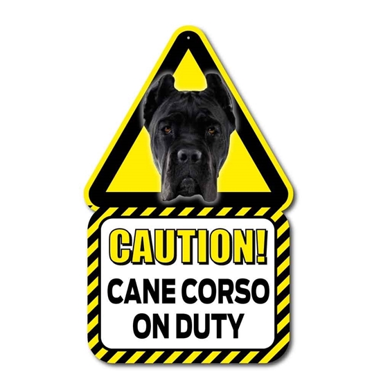 JAF Graphics. Black Cane Corso On Duty Sign