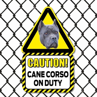 Picture of Blue Cane Corso On Duty Dog Sign