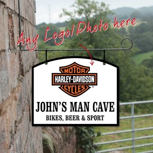 Picture of Add any logo hanging man cave sign