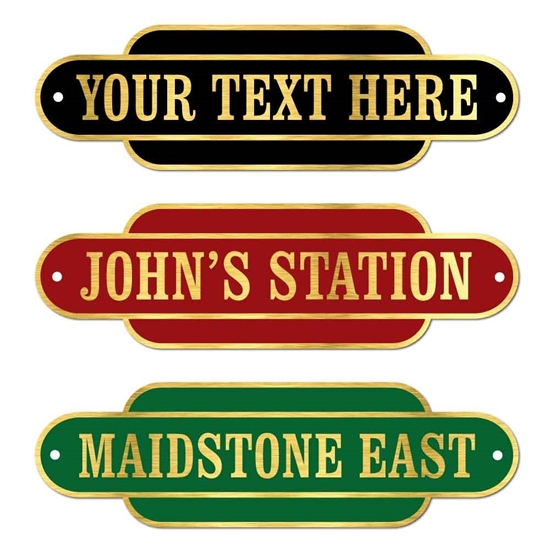 Picture of Acrylic Railway Totem Station Sign - Brass Effect