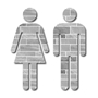 Picture of Grey Tile Man & Woman Toilet Door Symbols