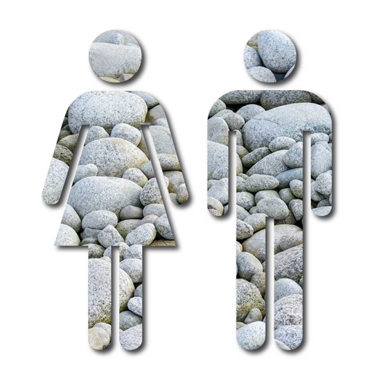 Picture of Pebble Design Man & Woman Toilet Door Symbols