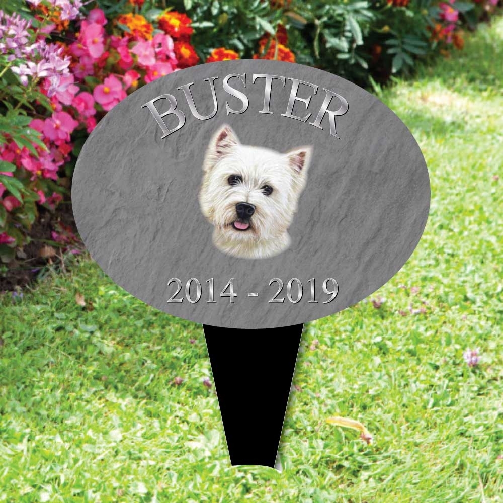 JAF Graphics. Personalised West Highland Terrier memorial plaque