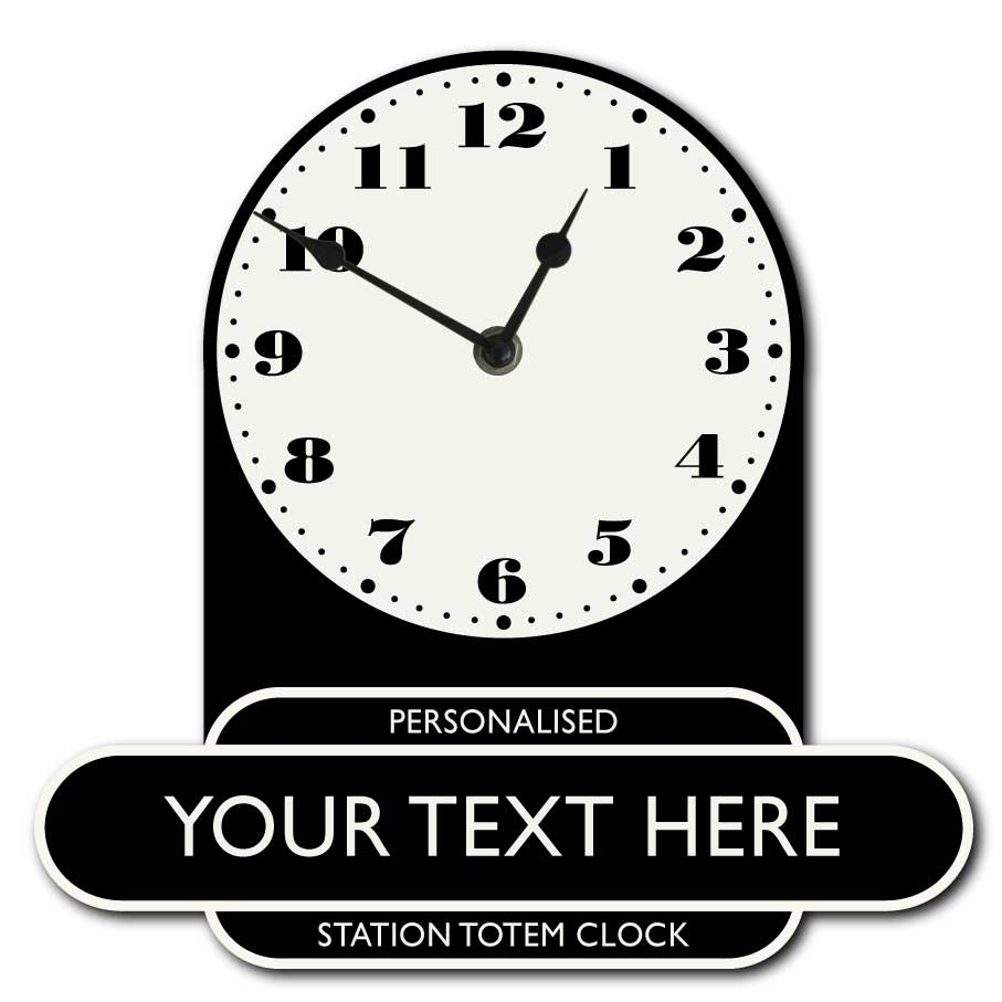JAF Graphics. Personalised Railway Totem Station Clock