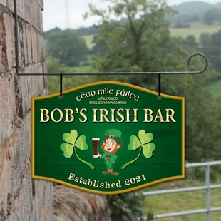 Picture of Personalised Irish Home Bar Hanging  Pub Sign