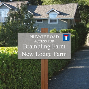 Picture of Slate Effect Sign on Wooden Post