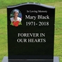 Picture of Outdoor Photo Grave Marker Plaque with flower motif.