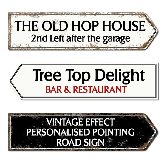 Picture of Vintage Style Street Road Direction Pointing Sign