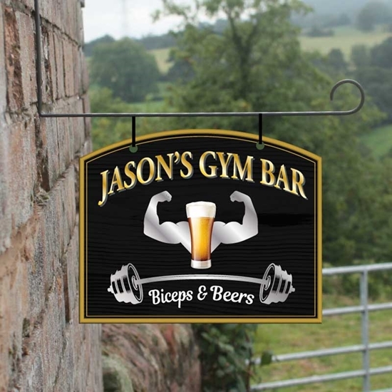 Picture of Personalised Gym Bar Design Hanging Sign