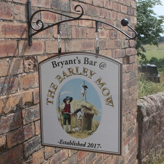 Picture of Large Hanging Pub Sign With Curved Top