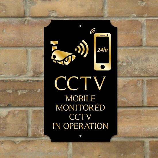 Picture of Personalised Mobile phone CCTV Sign, Classic Design