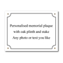Picture of Outdoor Photo Memorial Plaque with photo on OAK PLINTH & STAKE