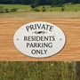 Picture of Residents Parking Only Oval Car Park Sign