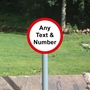 Picture of Round Speed Road Sign on Post
