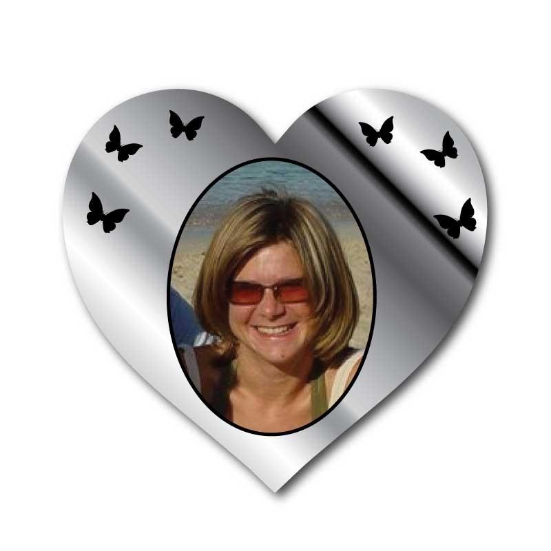 JAF Graphics. Mirrored Heart Grave Photo Plaque
