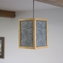 Picture of 4 Sided Solid Oak Lantern Pendant - EASY FIT - William Morris Larkspur