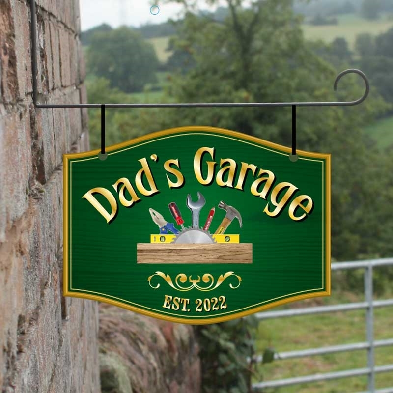 JAF Graphics. Personalised Hanging Garage Shed Sign