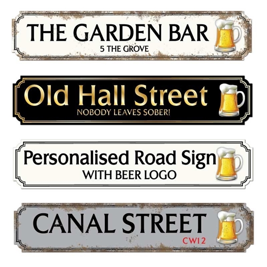 Picture of Rusty Style Vintage Home Bar Street Road Sign