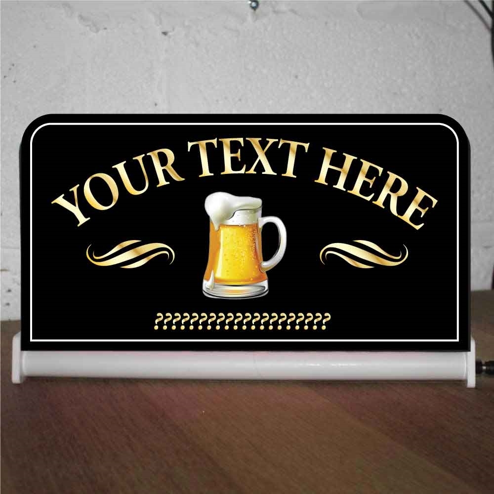 JAF Graphics. Personalised Lightup Illuminated Bar sign with pint logo